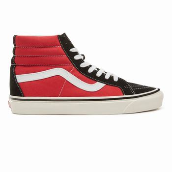 Vans Suede Anaheim Factory Sk8-Hi 38 - Naisten Korkeavartiset tennarit - Mustat/Punainen